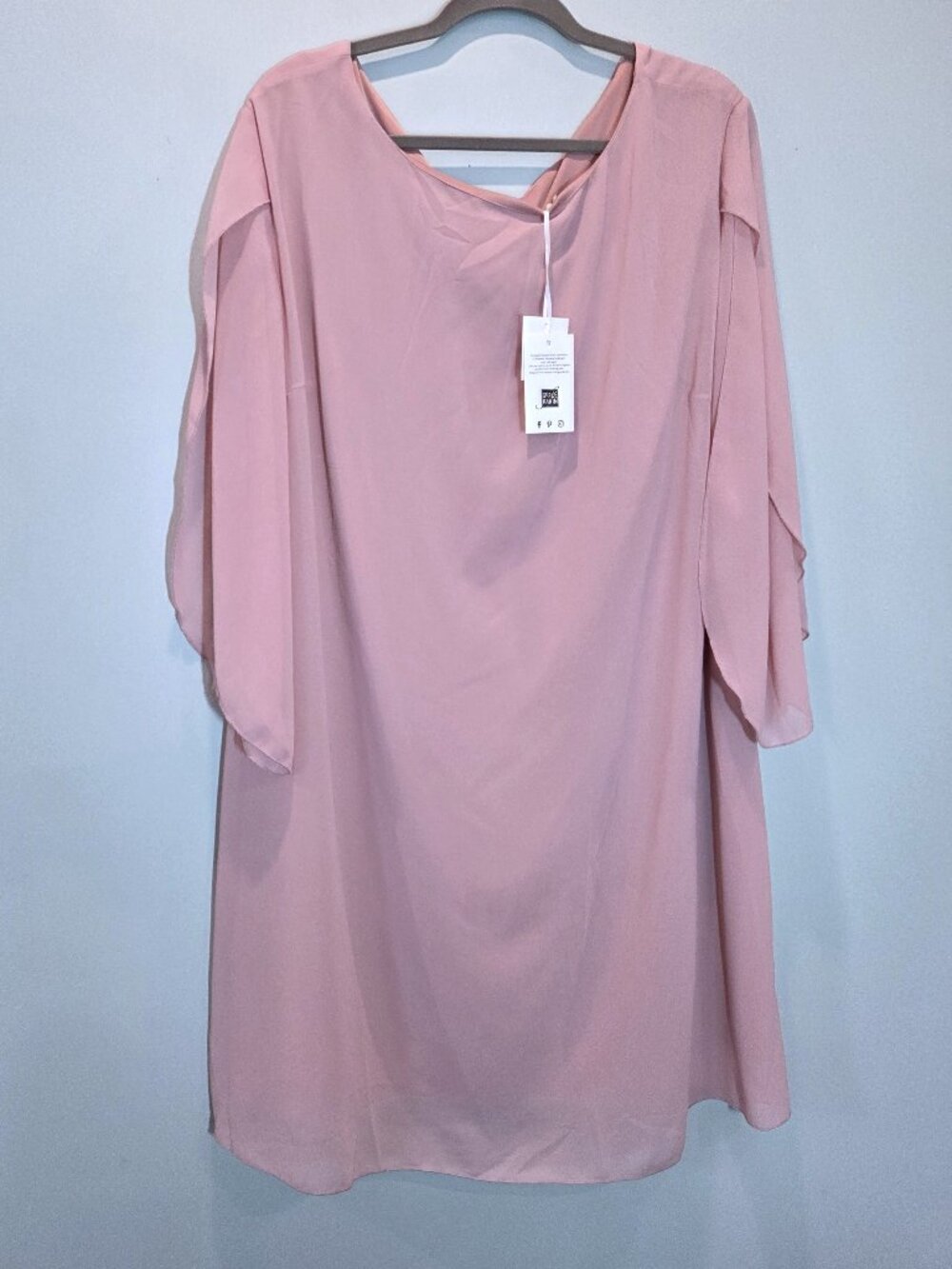 NWT Grace Karin Blush Pink Chiffon Dress Size 4XL